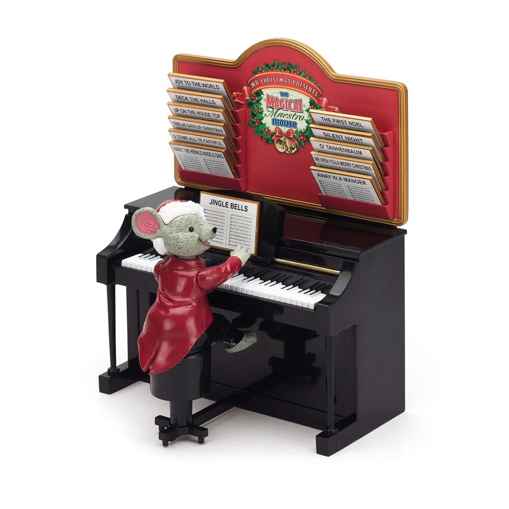 4323 Christmas Décor, 10 in, Sing-a-Long Mouse,Plastic